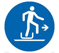 Señal obligatoria: Alighting from toboggan to the right - 400 x 400 mm - S40