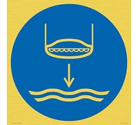 Señal obligatoria: Lower Lifeboat to the water in launch Sequence - 400 x 400 mm - S40