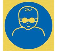 Señal Obligatoria: Protege los ojos de los bebés con protección ocular opaca - 150 x 150 mm - S15