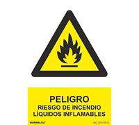 Señal Peligro Riesgo de Incendio Líquidos Inflamables SEKURECO
