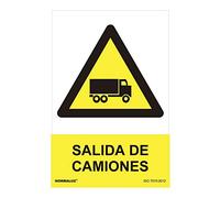 SEÑAL PELIGRO "SALIDA DE CAMIONES" (PVC 0.7MM) 30X40CM