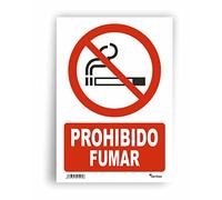 Señal Prohibido Fumar - Cartel No Fumar - Señalización Prohibido - Material Vinilo Con Medidas 21 x 30 cm - Resistente y Duradero - Ideal Interior o Exterior - Placa Prohibido Fumar - Adhesivo