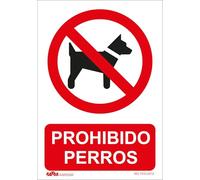 Señal prohibido perros PVC, alta resistencia, fácil instalación, adecuada para áreas donde se prohíbe el ingreso de mascotas.