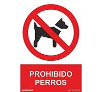 SEÑAL PROHIBIDO "PROHIBIDO PERROS" (PVC 0.7MM) 30X40CM | NORMALUZ