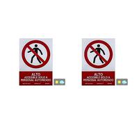 SEÑAL PVC PROHIBIDO PASO PERSONAL NO AUTORIZ 21X30 (Paquete de 2)