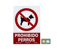 Señal PVC Prohibido perros, 21x30 cm