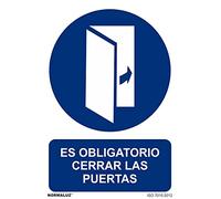 Señal que indica Es Obligatorio Cerrar Las Puertas Con Tintas UV SEKURECO