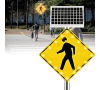 Señal solar de cruce peatonal con LED intermitente para seguridad vial, señal de advertencia resistente a la intemperie para parques, escuelas y zonas urbanas