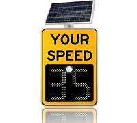 Señal solar de límite de velocidad con pantalla LED, control remoto de retroalimentación de velocidad para detección de exceso de velocidad, señal de alerta de tráfico de alta visibilidad día/noche
