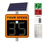 Señal solar de velocidad de radar con alertas rojas/verdes, pantalla de advertencia de tráfico para vehículos, detector de límite de velocidad con accesorios, mejora la seguridad vial y la conciencia