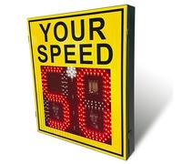 Señal solar LED de límite de velocidad de radar, 24 x 35 pulgadas, 20 x 27 pulgadas, dispositivo de visualización de tráfico con accesorios para carreteras controladas por velocidad, mejora la