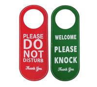 Señal Suspensión de Puerta de No Molestar,Letrero de No Molestar de Doble Cara,Letreros de Reunión en Curso,Etiqueta Suspensión Puerta Cuero PU para Oficina,Hotel,Sala de Reuniones,Hogar