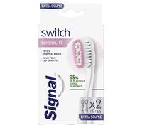 Señal Switch Cabezales Reemplazables Sensibilidad Extra Flexible, para Cepillo de Dientes Switch, Suave para las encías, x2 cabezas