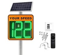 Señal Vial Radar Solar De Límite De Velocidad,Señales Digitales Detectoras De Velocidad Por Radar,Señales De Tráfico Radar LED Solares En Aluminio,Hasta 660 Leds,Personalizable 50x70cm/20″27″-Orange