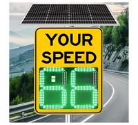 Señal Vial Radar Solar De Límite De Velocidad,Señales Digitales Detectoras De Velocidad Por Radar,Señales De Tráfico Radar LED Solares En Aluminio,Hasta 660 Leds,Personalizable 50x70cm/20″27″-Yellow