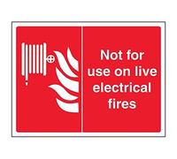 Señal VSafety 13044AR-S'Not For Use On Live Electrical Fires', 200 mm x 150 mm (paquete de 3)