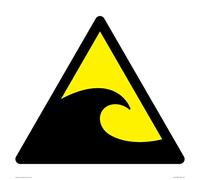 Señal W056 Warning: Tsunami Hazard Zone - 400 x 400 mm - S40