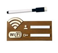Señal WiFi con contraseña, superficie con marcador borrable de madera, duradera, tablero de red escrito a mano de 160 g, moderno letrero de identificación de mesa apto para uso por parte Deg