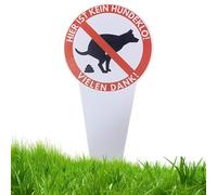 Señales anti caca de perro para césped, señal de doble cara para excrementos caninos, aviso llamativo y estable para patios de animales domésticos paseos cercanos