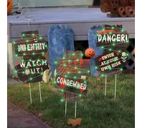 Señales De Advertencia De Halloween, 3pcs De Halloween Patio Signo Decoraciones Para Jardín Al Aire Libre, Scary Halloween Decoración Jardín Lápidas Conjunto Para Césped Calle Cementerio Decoraciones