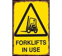 Señales de advertencia de tráfico en sitios de minería, carretillas elevadoras en uso, láminas reflectantes de 14 x 20 cm, aluminio resistente al óxido, tinta impermeable y duradera, fácil montaje en
