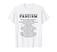 Señales de Alerta temprana de activista del fascismo resisten Regalo Camiseta gráfica económica, Hombre, Blanco, S