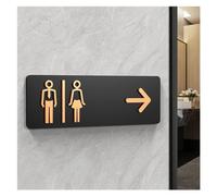 Señales de Aseo Letreros sencillos for baño for hombres y mujeres, WC, guía de baño público, índice de señal de Hotel a la izquierda y derecha, señal de aviso de acrílico for baño para Restaurante Bañ