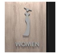 Señales de aseos para hombres y mujeres, Placas de señalización for inodoro masculino y femenino, color negro dorado, 25x16cm, 18x11cm(27,25x16cm)