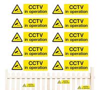 Señales de cámara de seguridad, calcomanías de seguridad autoadhesivas, 15 x 5 cm, etiquetas de advertencia de propiedad resistentes a la intemperie, calcomanías de video para interiores y exteriores