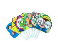 Señales de enseñanza educativa para el aula con asa para práctica de idiomas, actividades grupales, construcción de vocabulario, herramientas de enseñanza