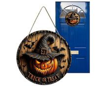 Señales de esqueleto de Halloween, letreros para ellas, de madera de brujas, decoración gótica para el hogar, decoración de calaveras para ventanas, patios, árboles