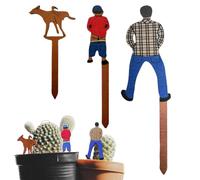 Señales de jardinera de madera, estacas decorativas para macetas, 3 etiquetas divertidas para suculentas, inserciones en maceta para padre, hijo y perro de jardín para suculentas al aire libre