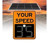 Señales De Límite De Velocidad LED Solares Intermitentes, 20" X 27"/24" X 35", Aluminio, Radar De Velocidad, Alerta Automática Roja/Verde For Detección De Exceso De Velocidad, Alta(Orange,20''x27'')