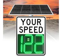 Señales De Límite De Velocidad LED Solares,Señal Con Retroalimentación Por Radar, Señal Radar Solar Con Retroalimentación, Señal Vial LED Radar, Cobertura Hasta 4 Carriles 50x70cm/20″27″-White