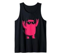 Señales de Mano de Doble Roca con diseño de Mascota Demonio de Diablo Rosa Camiseta sin Mangas