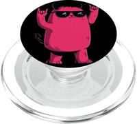 Señales de Mano de Doble Roca con diseño de Mascota Demonio de Diablo Rosa PopSockets PopGrip para MagSafe