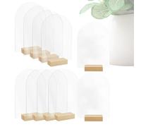 Señales de mesa acrílicas | 10 piezas de decoración de boda transparente de 12,7 x 17,78 cm - en blanco acrílico con soporte de madera - para salón, lugar de trabajo, cafetería, venta al por menor