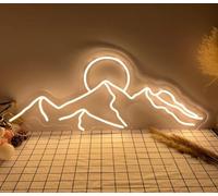 Señales de neón de montaña para decoración de pared, para hombres, luces LED para dormitorio, pared, letrero de pared LED para el hogar, fiesta, boda, decoración navideña, alimentado por USB (blanco