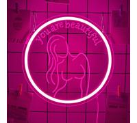 Señales de neón de señora,Señal de mujer sexy de neón,para decoración de pared,bar,fiesta,hotel,regalos,decoración de arte (Rosa, 40cm/15.7 pulgadas)