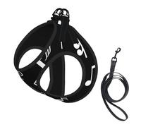 Señales de Notas Musicales Negras,Arnés para Mascotas, arnés Reflectante Ajustable para Perros,M