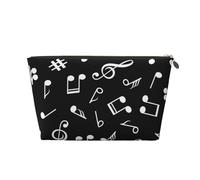 Señales de Notas Musicales Negras, Bolsa de Maquillaje Bolsa de cosméticos Bolsa de artículos de tocador de Viaje portátil Bolsa de artículos de tocador