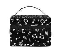 Señales de Notas Musicales Negras, Bolsa de Maquillaje Bolsa de cosméticos Bolsa de Aseo de Viaje portátil Estuche para lápices
