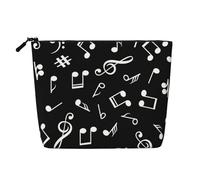 Señales de Notas Musicales Negras,Neceser de Maquillaje de imitación Lino, Neceser de Viaje portátil