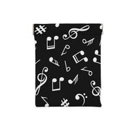 Señales de Notas Musicales Negras, Squeeze Top Wallet Bolsa de Almacenamiento para Mujer Monedero pequeño Bolsa de Cambio
