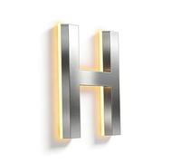 Señales de Número de Dirección de Casa Iluminadas Números Casa LED Retroiluminados Para Exteriores Números Casa Iluminados Números Dirección Modernos Luz Blanca Cálida Plata Cepillada