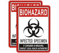 Señales de peligro biológico para muestras infectadas de riesgo biológico de 14 x 10 pulgadas, señal de advertencia de peligro biológico para laboratorios, aluminio inoxidable, resistente a la