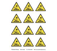Señales de peligro, señalización de seguridad, pictogramas adhesivos precortados de PVC, formato A4, adhesivo HI-GRIP de alta calidad (adiaciones de soldadura, 60 mm (de 12 etiquetas)