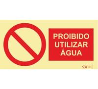 Señales de Prohibición - Fotoluminiscente 2F. (45º con la Pared) 200x100mm