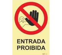 Señales de Prohibición - Fotoluminiscente 2F. (45º con la Pared) 300x400mm