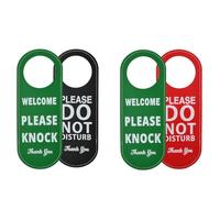 Señales de Puerta de Cuero, 2PCS Signo de Welcome Please Knock, No Molestar Puerta Colgador Cartel Letreros Colgantes de Puerta Do Not Disturb Colgantes de Doble Cara para Puertas